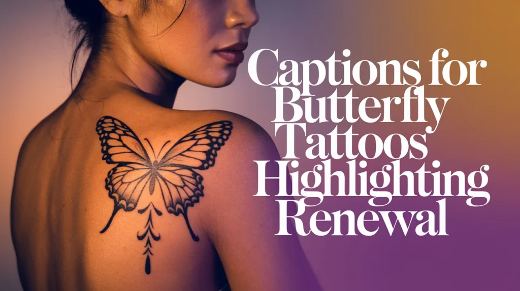 Captions for Butterfly Tattoos Highlighting Renewal