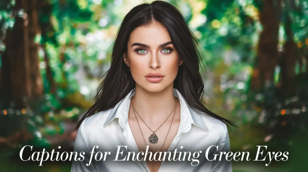 Captions for Enchanting Green Eyes