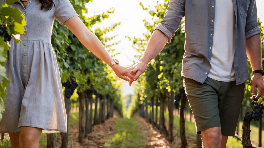 Captions for Holding Hands at a Winery