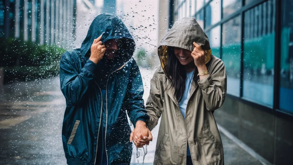 Captions for Holding Hands During a Rainy Day