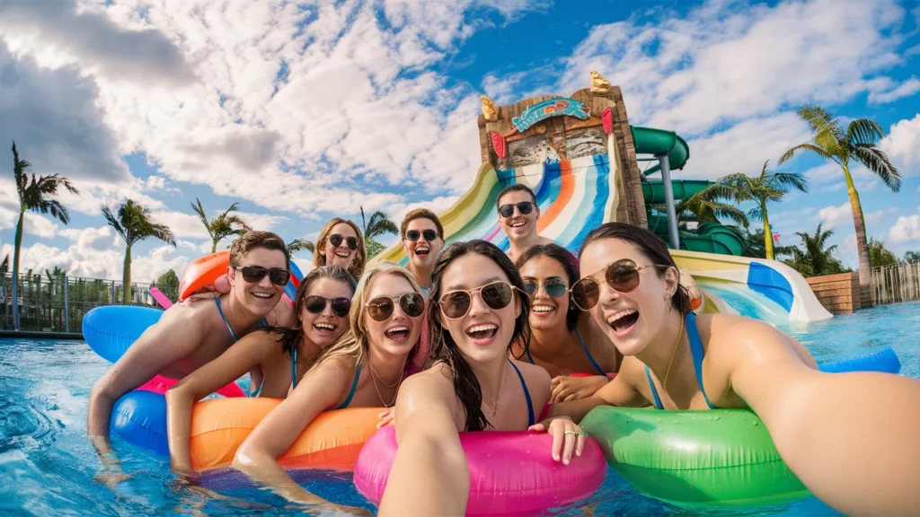 Captions for Water Park Selfies with Friends