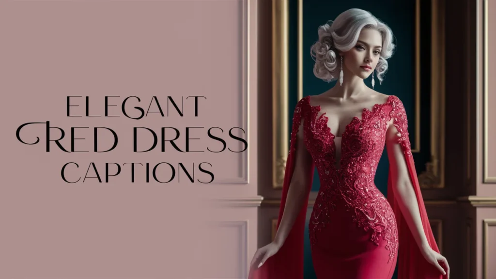 Elegant Red Dress Captions