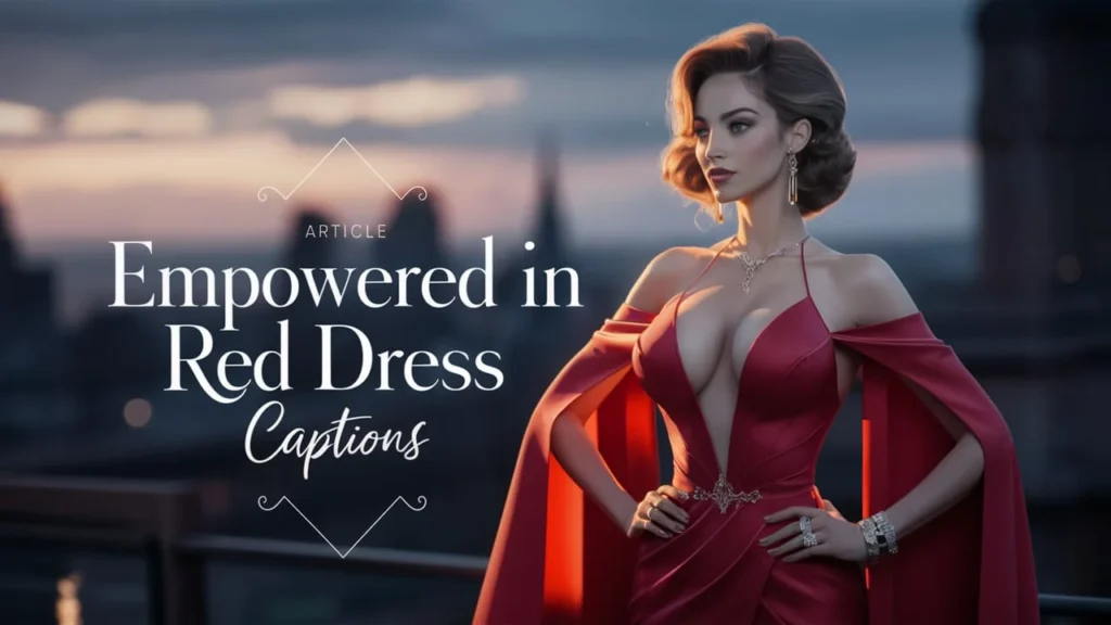 Empowered in Red Dress Captions 