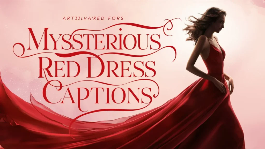 Mysterious Red Dress Captions