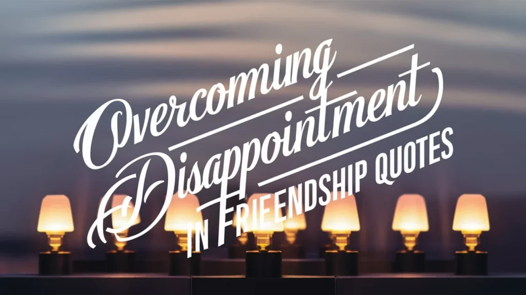 Overcoming Disappointment in Friendship Quotes