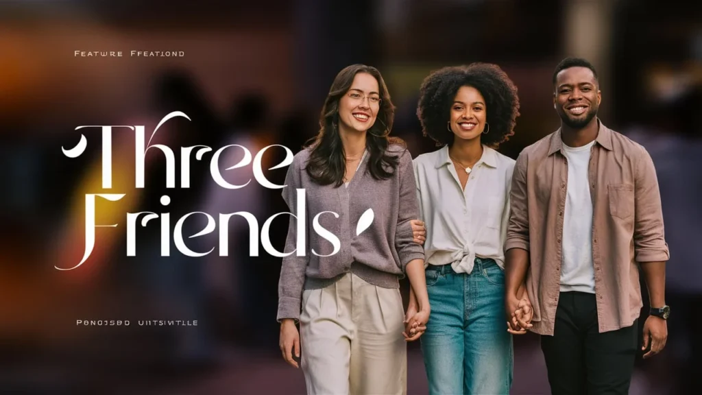 Three Friends Caption