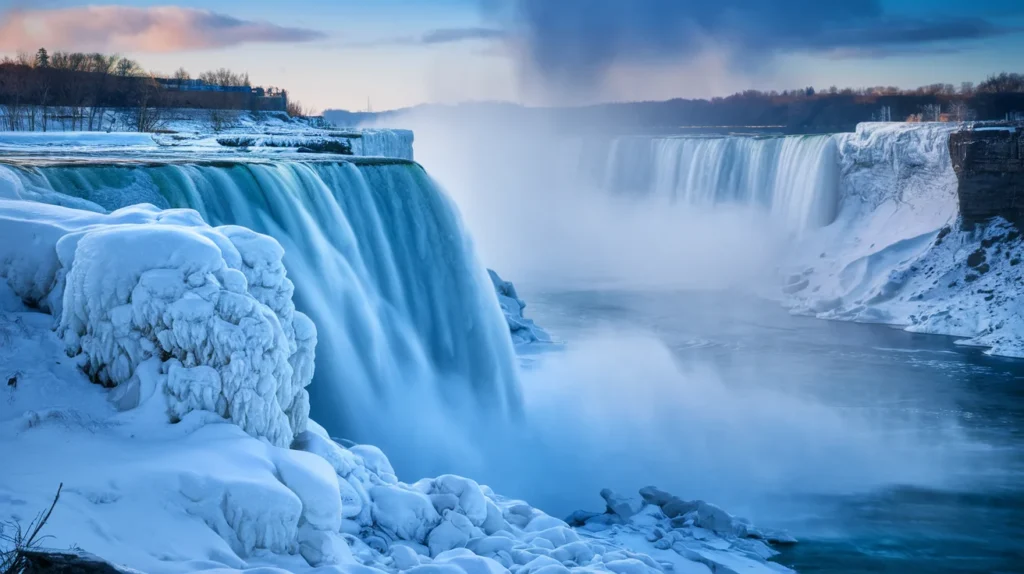 Winter Niagara Falls Captions