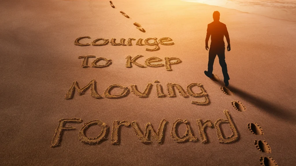 Courage to Keep Moving Forward Captions