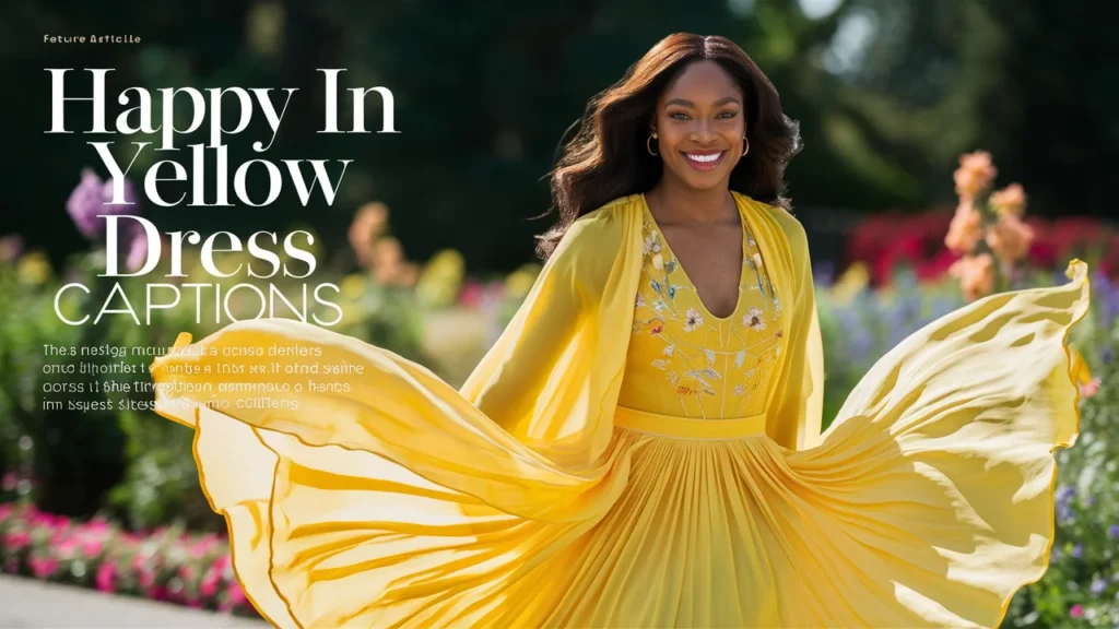 Happy in Yellow Dress Captions