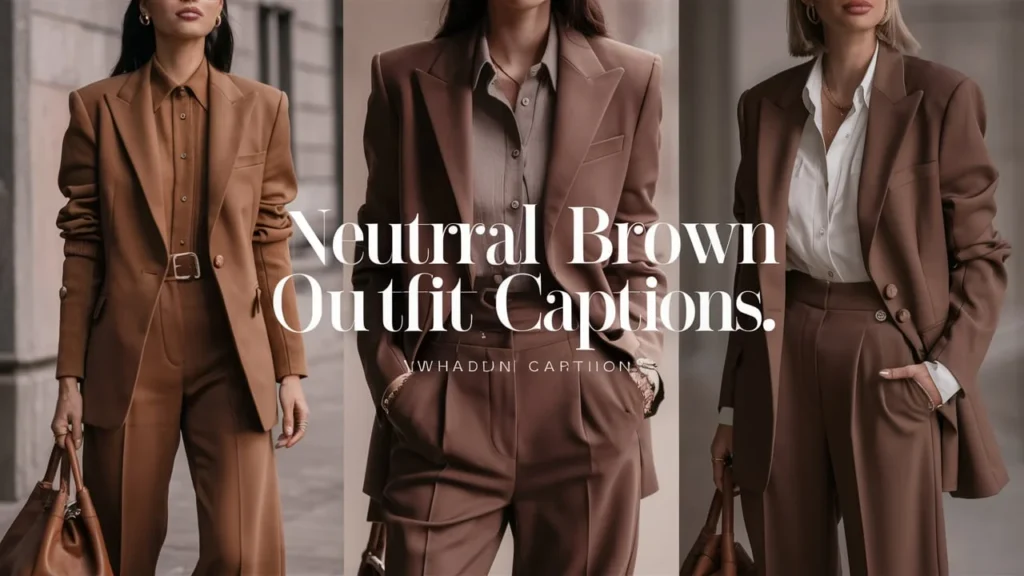 Neutral Brown Outfit Captions