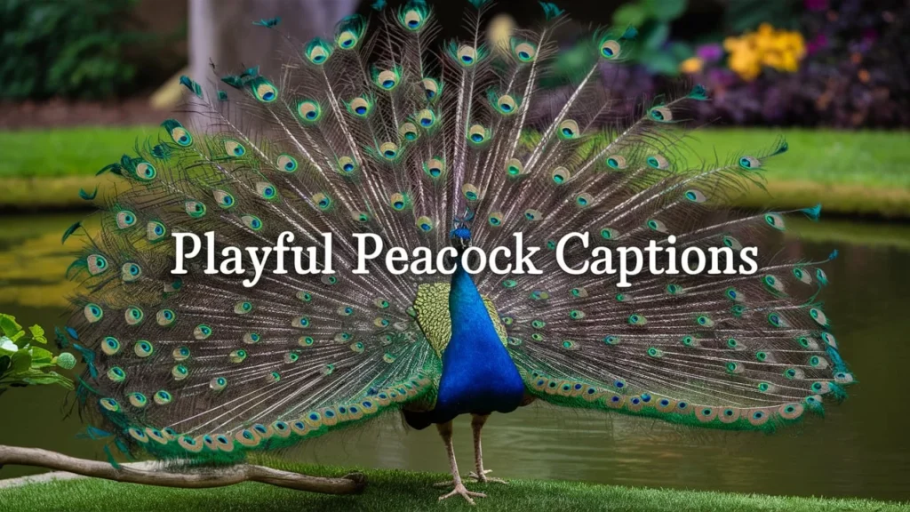 Playful Peacock Captions