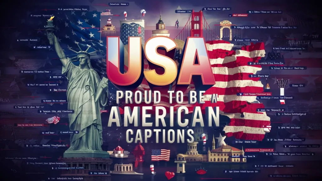 USA Proud to be an American Captions