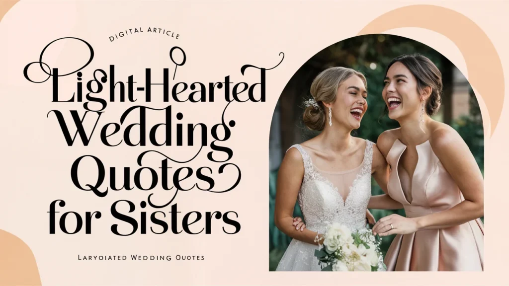 Light-hearted Wedding Quotes for Sisters